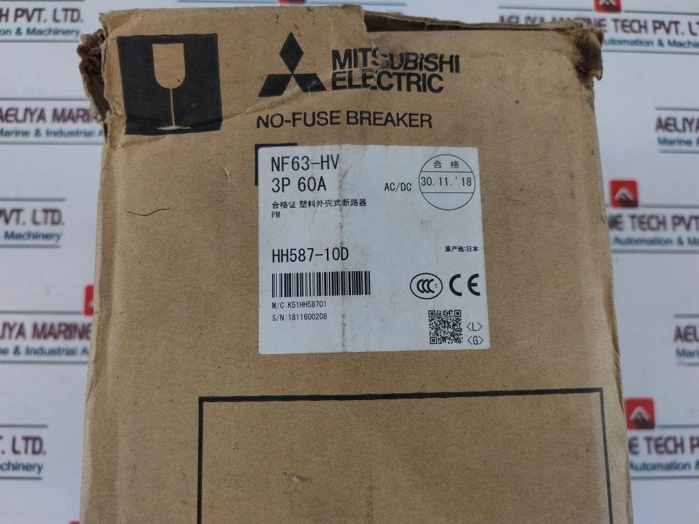 Mitsubishi Electric Nf63-hv No-fuse Circuit Breaker 3 Pole 60A