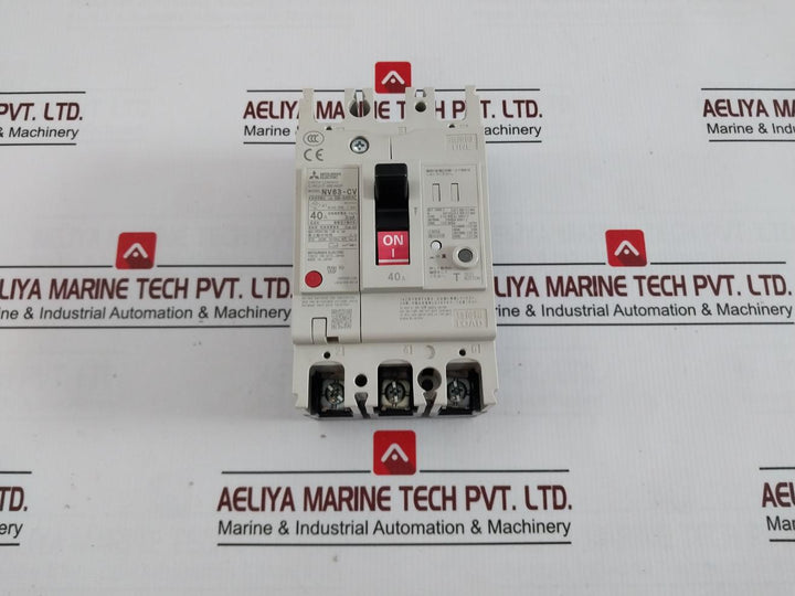 Mitsubishi Electric Nv63-cv 3P Earth-leakage Circuit Breaker 100–440 Vac 40A