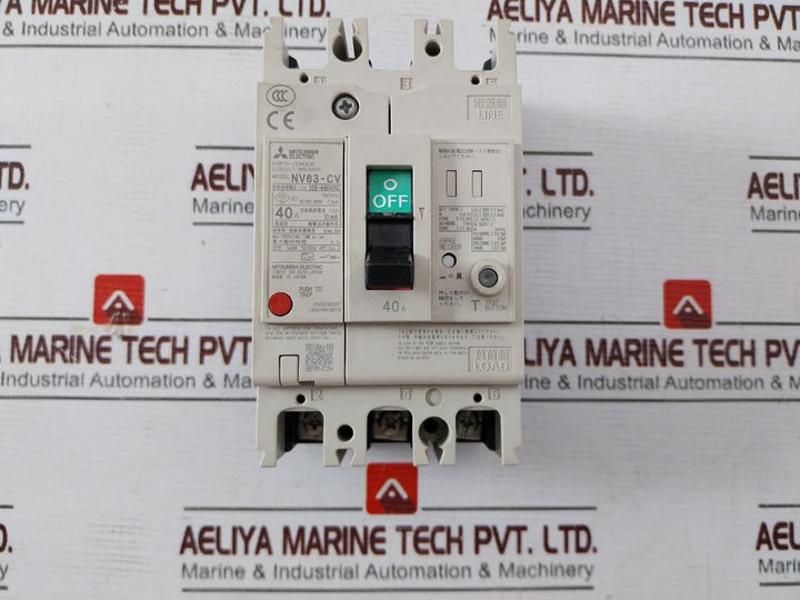 Mitsubishi Electric Nv63-cv Earth Leakage Circuit Breaker 7.5 Ka 50/60Hz 40C