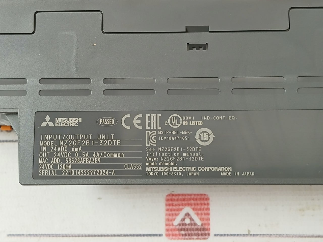 Mitsubishi Electric Nz2Gf2B1-32Dte Programmable Controller I/O Unit 24Vdc 6Ma
