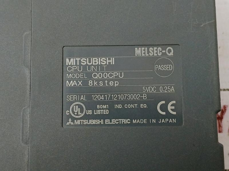Mitsubishi Electric Q00Cpu Melsec-q Plc Cpu Unit 5Vdc 0.25A