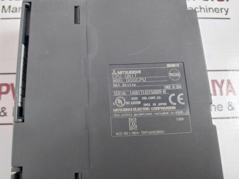Mitsubishi Electric Q00 Melsec-q Plc Cpu Unit 8K Step 5Vdc 0.25A Bd990D999H01