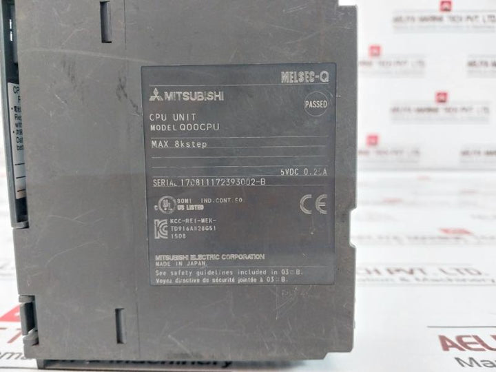 Mitsubishi Electric Q00 Melsec-q Series Cpu Unit Module 8K Step 5Vdc 0.25A