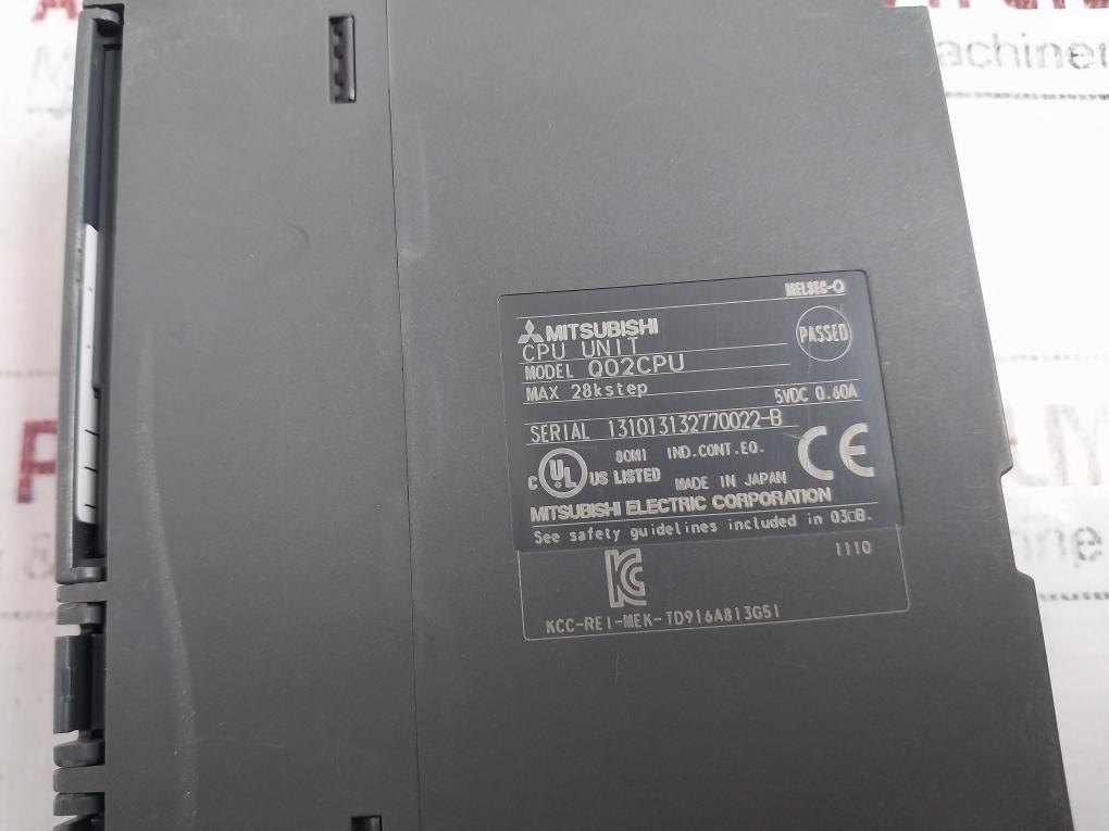 Mitsubishi Electric Melsec-q Q02 Series Cpu Unit 5Vdc 0.60A