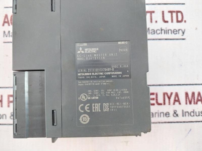 Mitsubishi Electric Qj61Bt11N Cc-link Master Unit 5 Vdc 0.46A 84546571-002