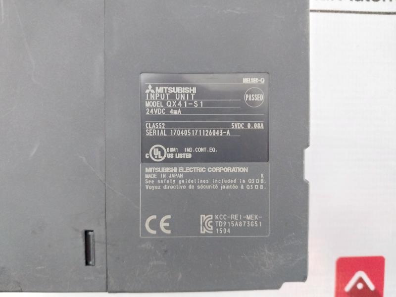 Mitsubishi Electric Qx41-s1 Melsec-q Input Unit 24Vdc 4Ma Class 2 5Vdc 0.08A