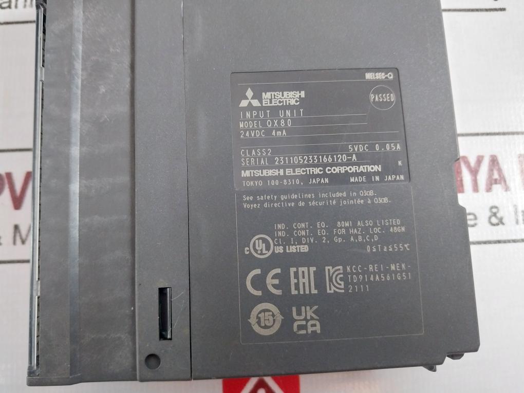 Mitsubishi Electric Qx80 Melsec-q Input Unit 24Vdc 4Ma 5Vdc 0.05A Class 2