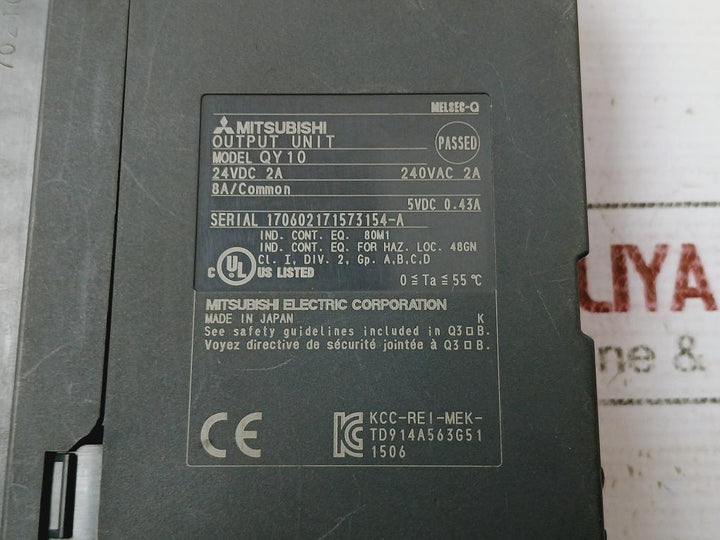 Mitsubishi Electric Qy10 Plc Q Series Output Module 240V Ac/24V Dc 2A