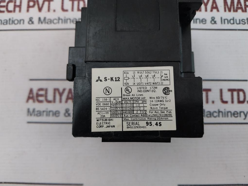 Mitsubishi Electric S-k12 Magnetic Contactor 20A 380V-440 50Hz