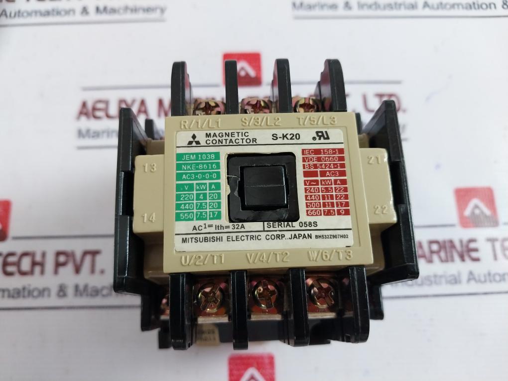 MITSUBISHI ELECTRIC S-K20 Magnetic Contactor 100-110V 50HZ