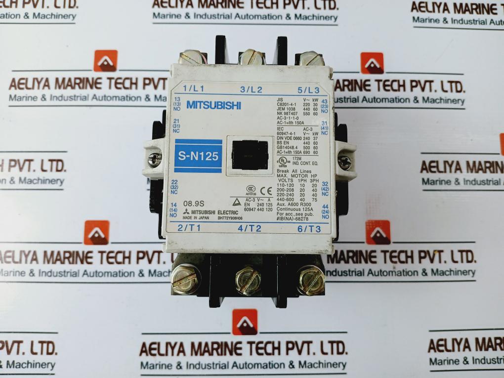 Mitsubishi Electric S-n125 Magnetic Contactor 150A 100-127V 50/60Hz