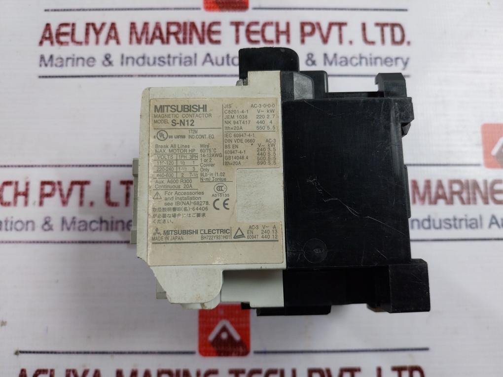 Mitsubishi Electric S-n12 Magnetic Contactor 20a S-n12