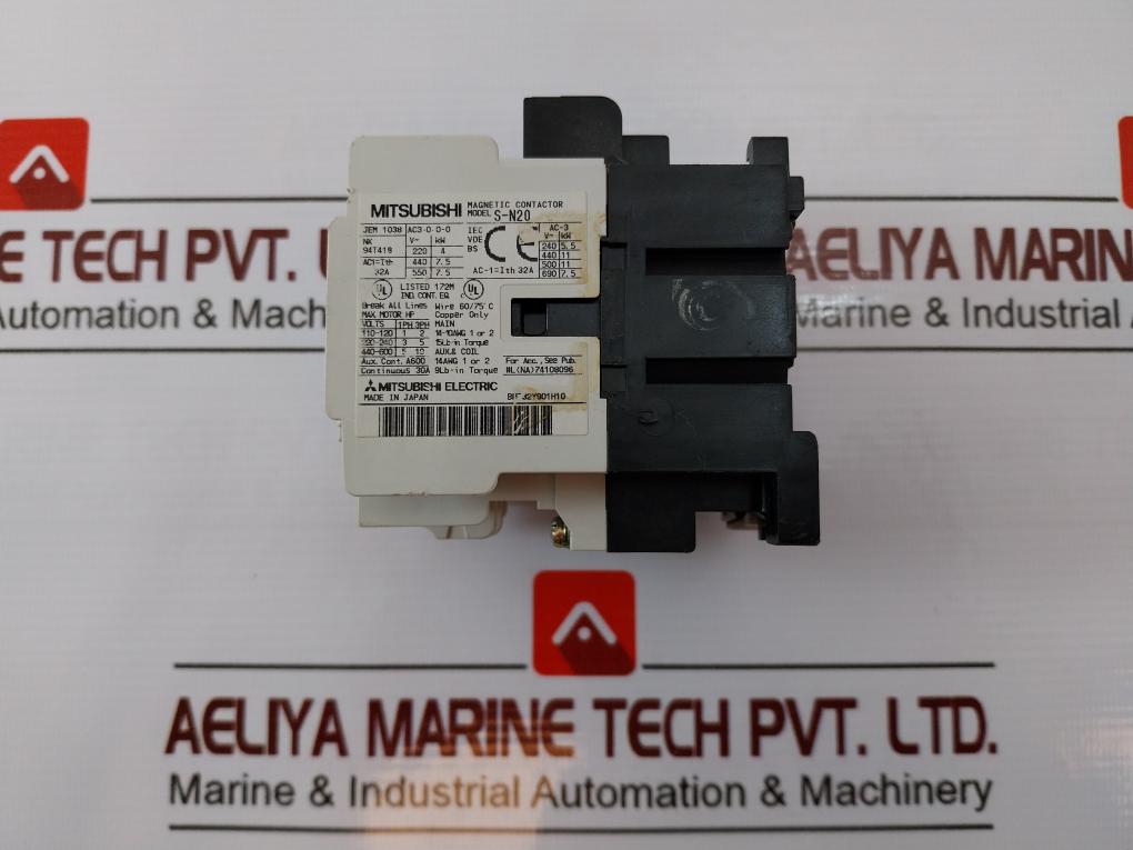 Mitsubishi Electric S-n20 Magnetic Contactor 380-415V 50Hz/400-440V 60Hz 97Zs
