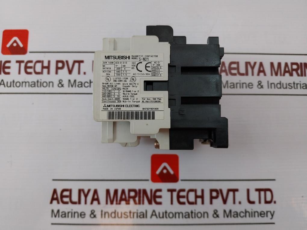 Mitsubishi Electric S-n21 Magnetic Contactor Jem 1038 32A 100-110V 60Hz