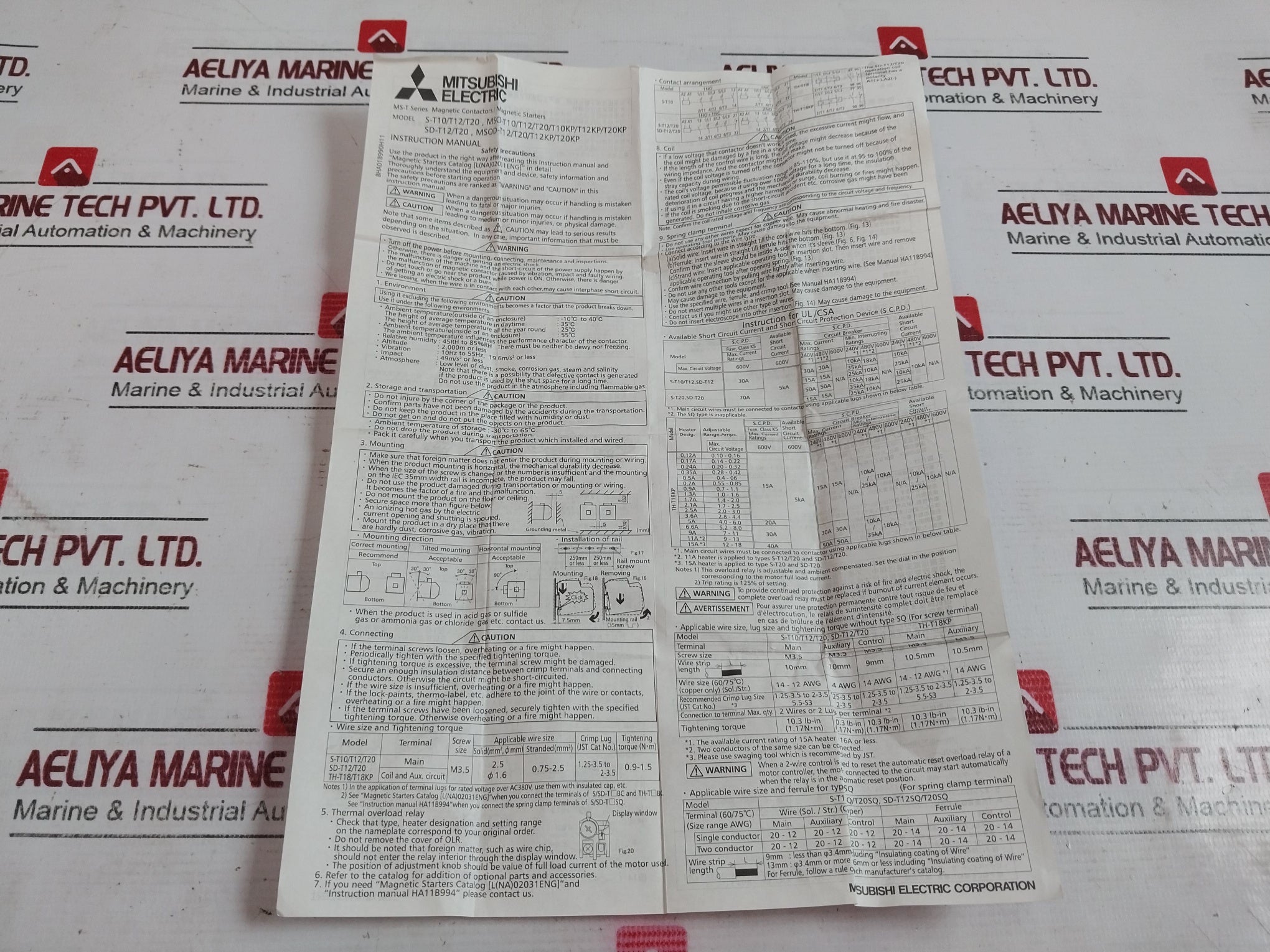 Mitsubishi Electric S-t12 Magnetic Contactor 100-127V 50/60Hz 20A