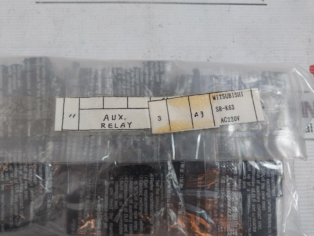 Mitsubishi Electric Sr-k63 Contactor Relay 16A 200V 50Hz 200-220V 60Hz Ac220V