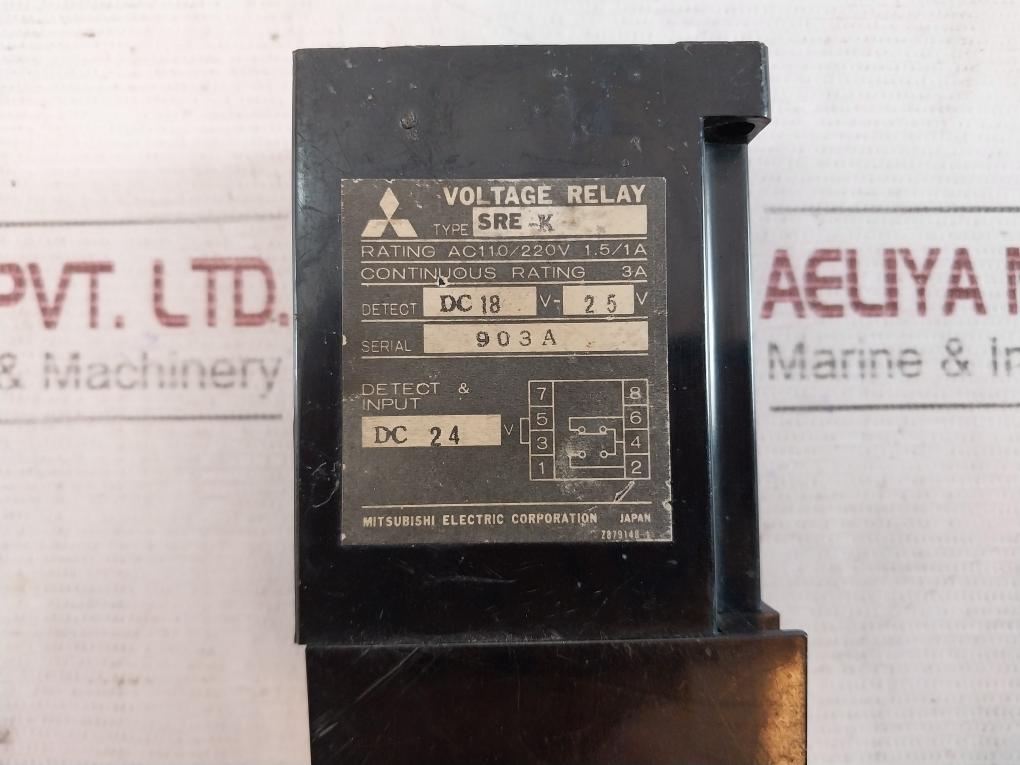 Mitsubishi Electric Sre-k Voltage Detection Relay Ac110/220V 1.5/1A 3A Dc24V