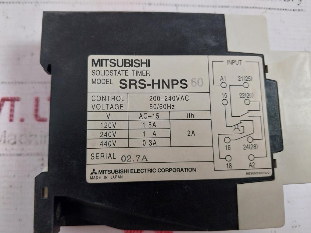 Mitsubishi Electric Srs-hnps60 Solid State Timer 200-240Vac