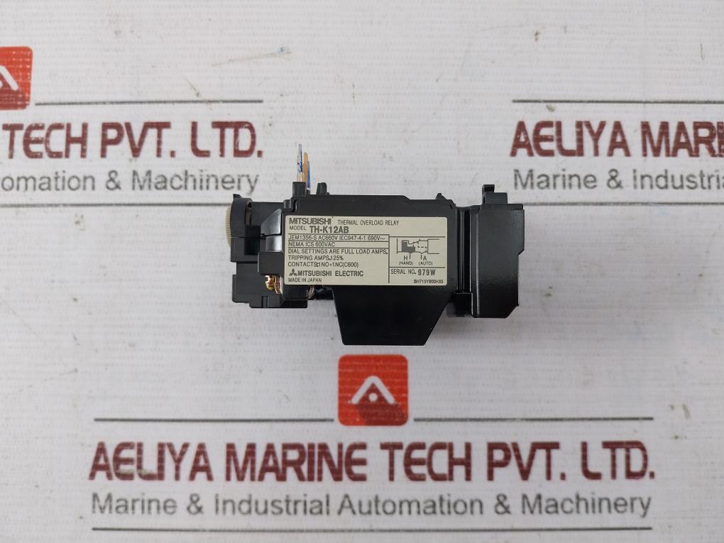 Mitsubishi Electric Th-k12Ab Thermal Overload Relay Iec947-4-1 600Vac Jem1356-s