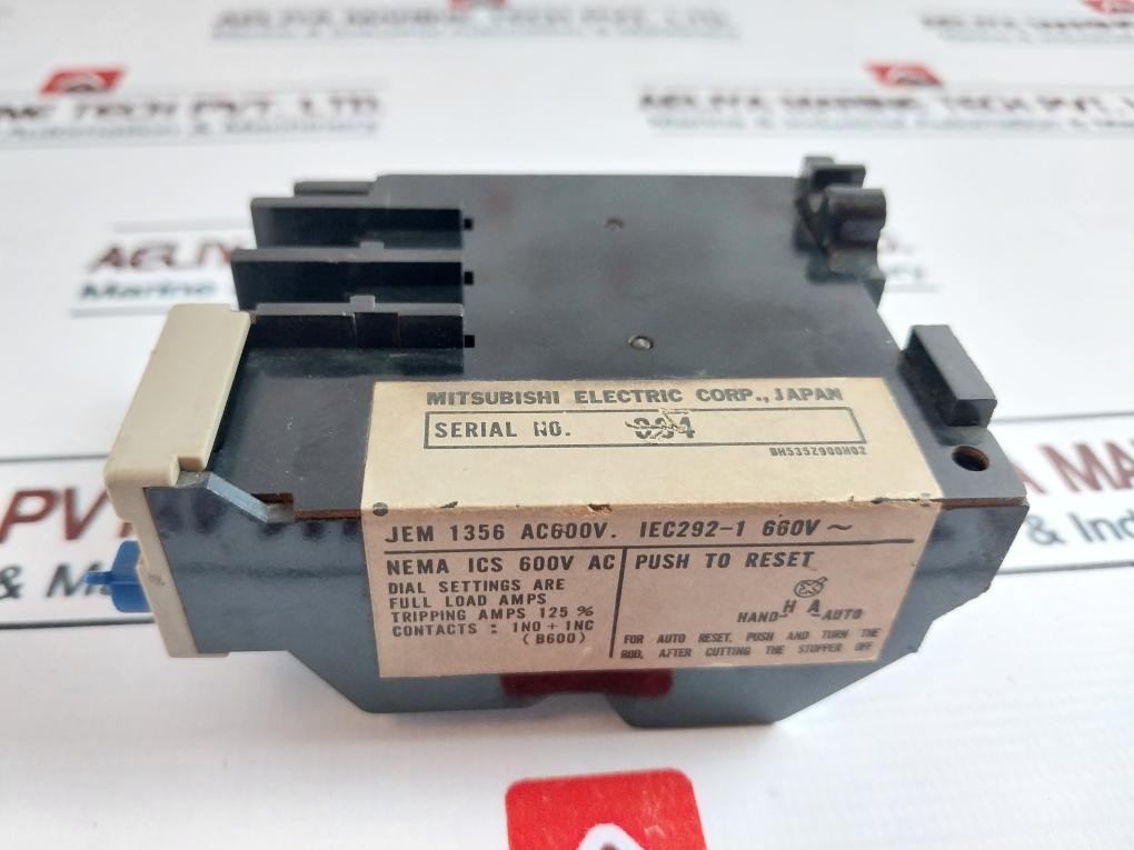 Mitsubishi Electric Th-k20Kp Thermal Overload Relay 2.8-4.4A, 600Vac