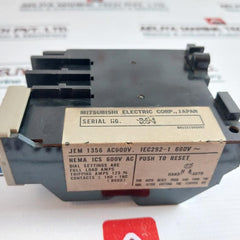 Mitsubishi Electric Th-k20Kp Thermal Overload Relay 2.8-4.4A, 600Vac