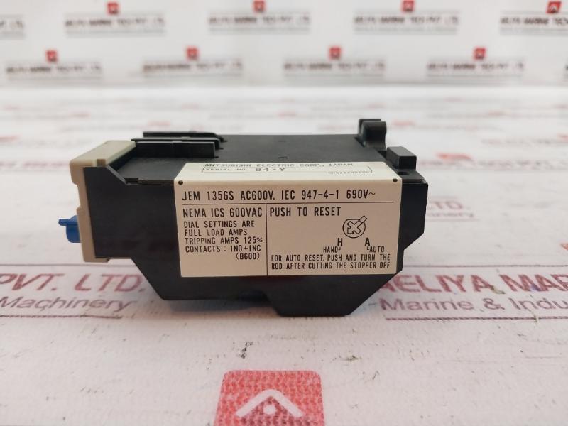 Mitsubishi Electric Th-k20 Thermal Overload Relay Bh535Z906H02 Jem 1356S Ac600V
