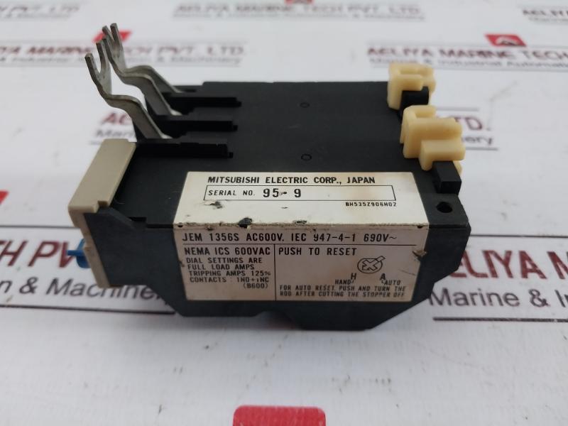 Mitsubishi Electric Th-k20 Thermal Overload Relay Jem 1356S 6.6A Ac600V 690V
