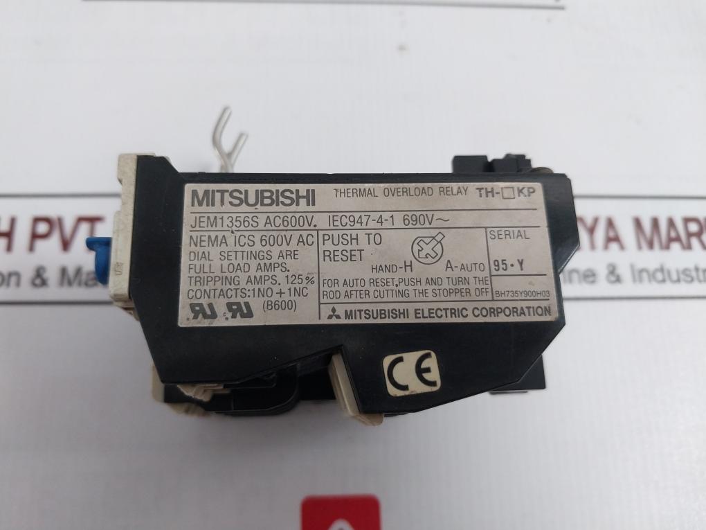 Mitsubishi Electric Th-n20Kp Thermal Overload Relay 6.6A 690V 600Vac