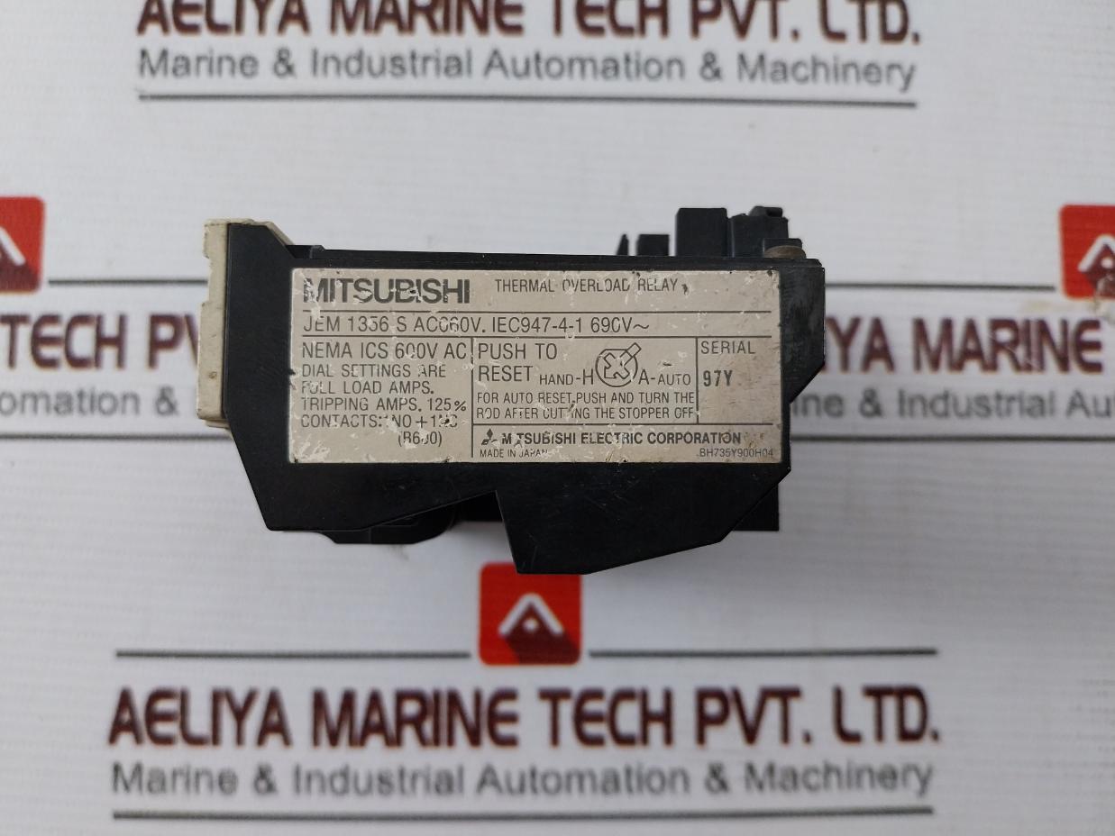 Mitsubishi Electric Th-n20 Thermal Overload Relay Jem 1356-s 690V 2.5A Ac660V