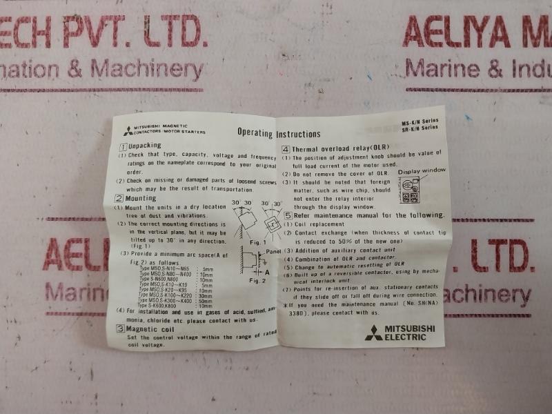 Mitsubishi Electric Th-n60 Thermal Overload Relay Bh755Y900H04 42A 34-50A