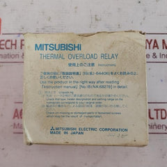 Mitsubishi Electric Th-n60 Thermal Overload Relay Bh755Y900H04 42A 34-50A