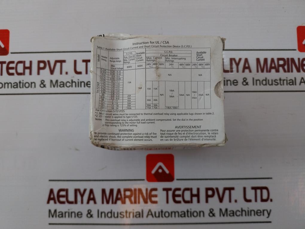 Mitsubishi Electric Th-t25 Thermal Overload Relay Iec/En 60947-4-110A 1Pk414