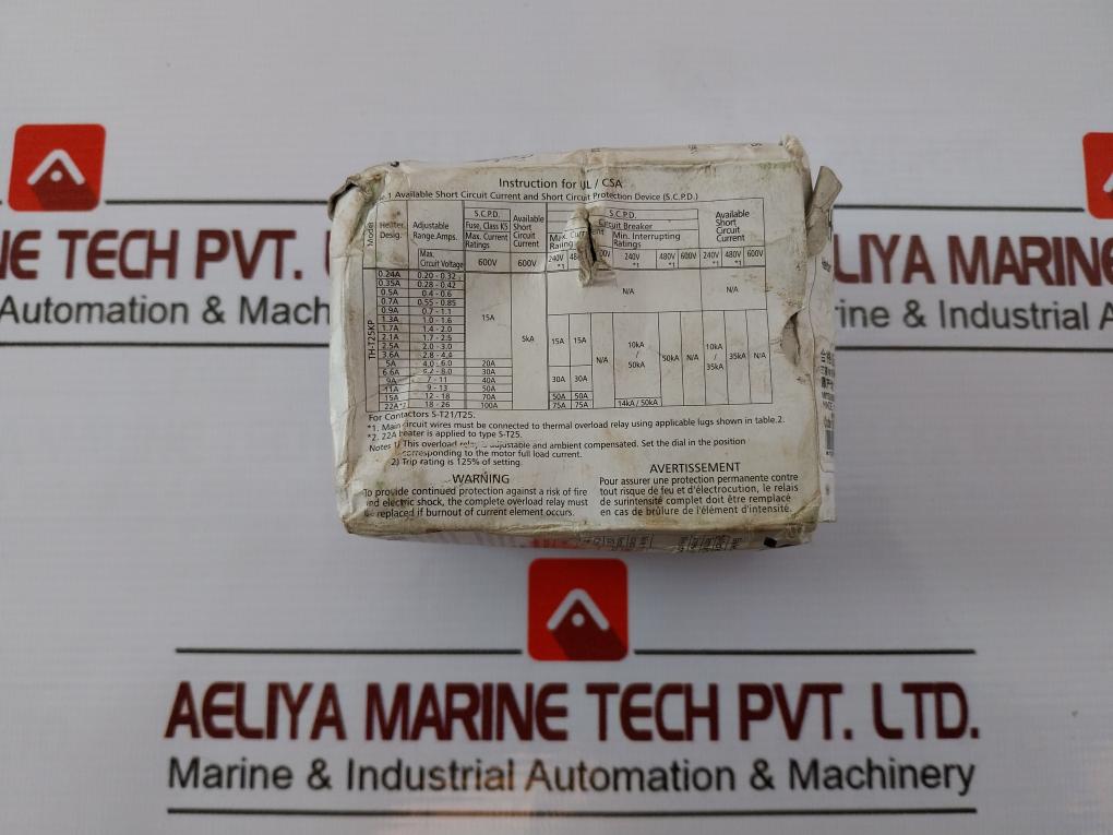 Mitsubishi Electric Th-t25 Thermal Overload Relay Jis C8201-4-1 22A 550V