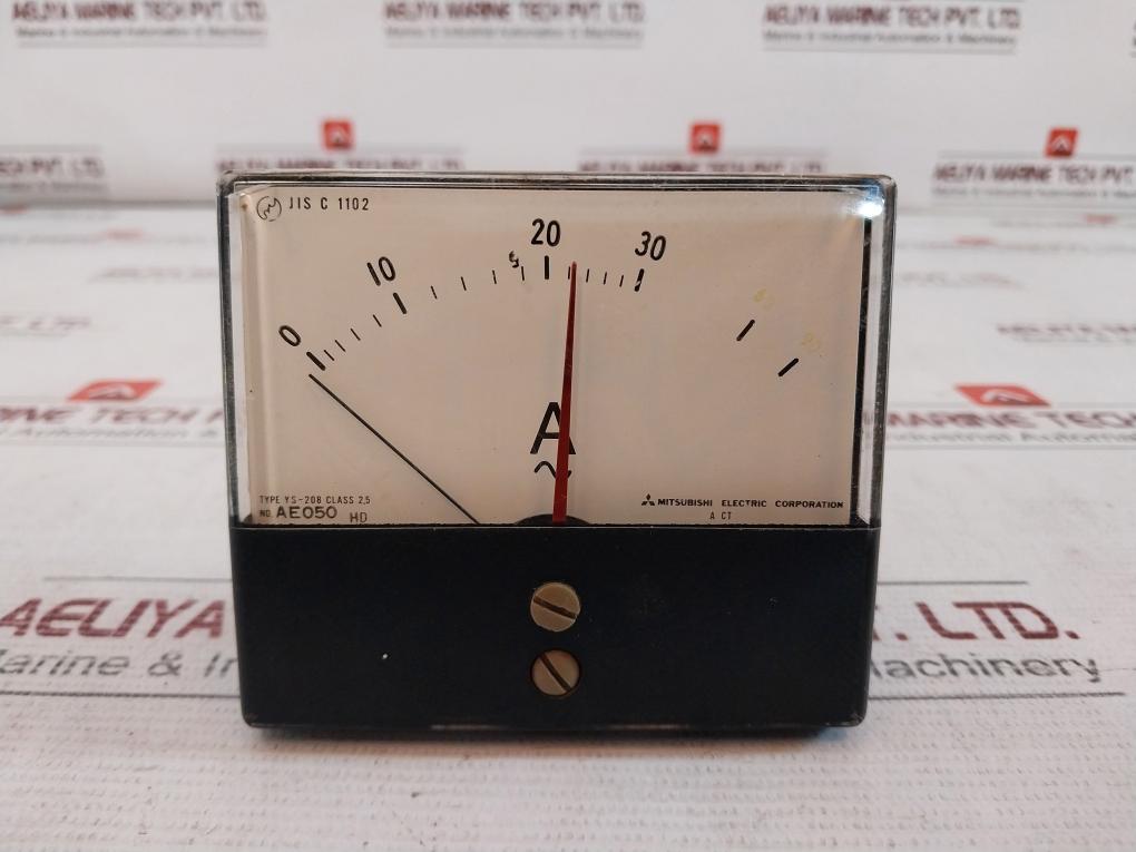 Mitsubishi Electric Ys-208 Panel Meter Ae050 Hd, Jis C 1102 0-30/90 A Class 2.5