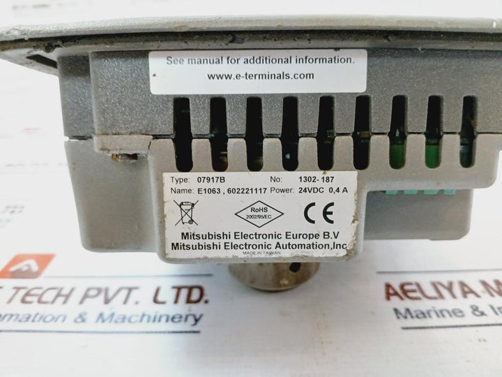 Mitsubishi Electronic E1063 Graphic Touch Hmi 24Vdc