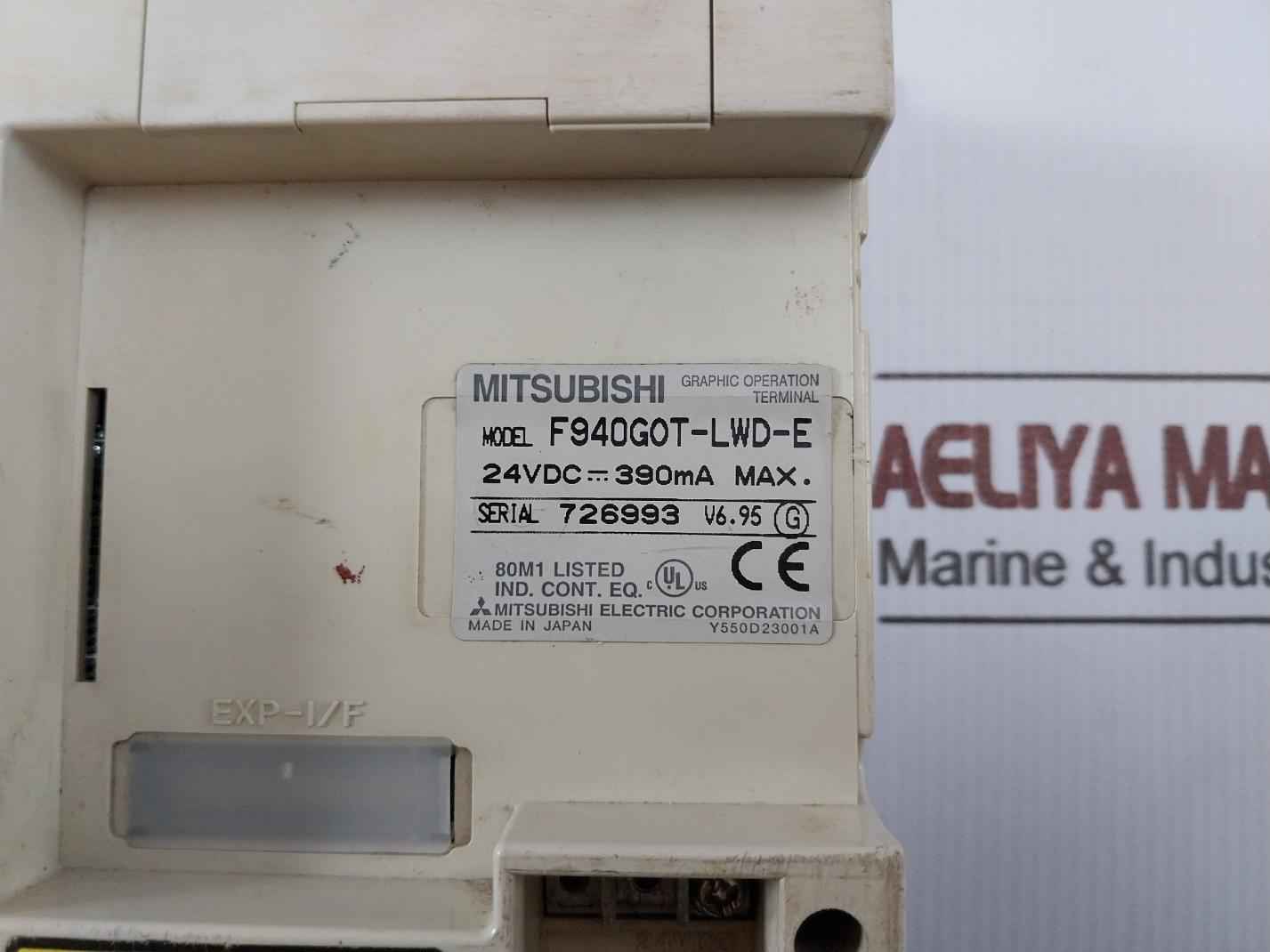 Mitsubishi F940Got-lwd-e Graphic Operation Terminal 24Vdc-390Ma (Not Working)