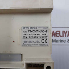 Mitsubishi F940Got-lwd-e Graphic Operation Terminal 24Vdc-390Ma (Not Working)