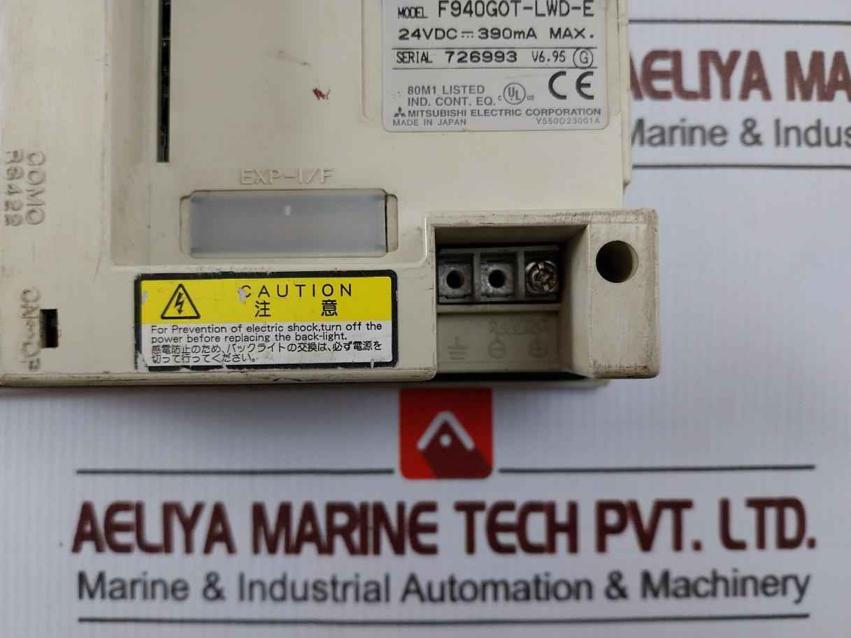 Mitsubishi F940Got-lwd-e Graphic Operation Terminal 24Vdc-390Ma (Not Working)