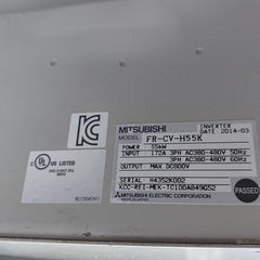 Mitsubishi FR-CV-H55K Transistorized Inverter 55kW 172A 3PH AC380-480V 50Hz