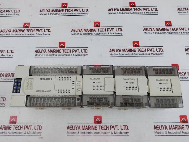 Mitsubishi Fx2N-32Mr,Fx0N-16Ex-es/Ul(Digital Input Unit),Fx0N-16Eyr-es/Ul(Digital Output Unit) Programmable Controller Set