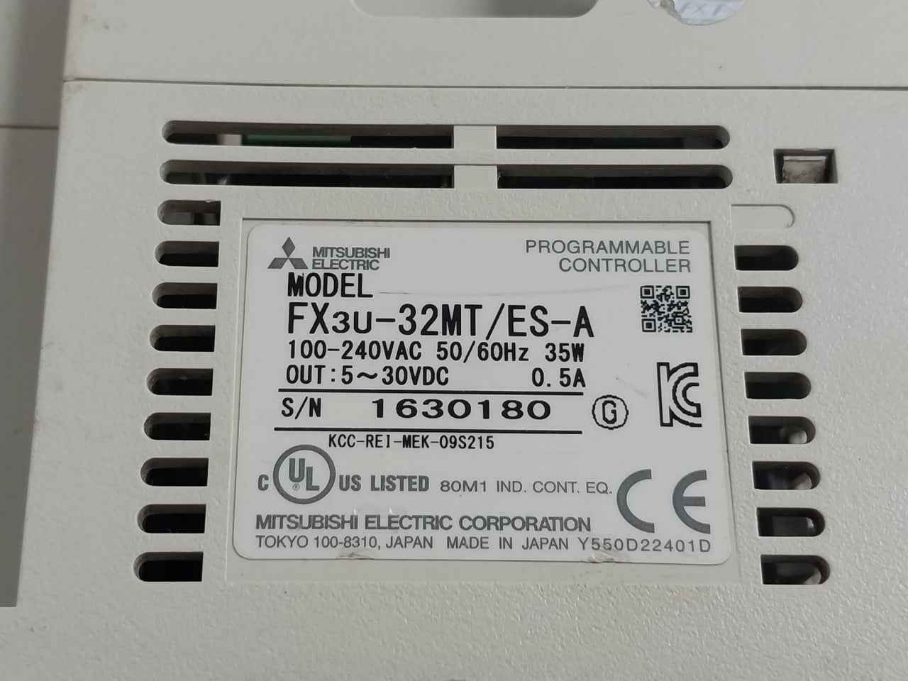Mitsubishi Fx3U-32Mt/Es-a Programmable Logic Controller 100-240Vac/50-60Hz 35W