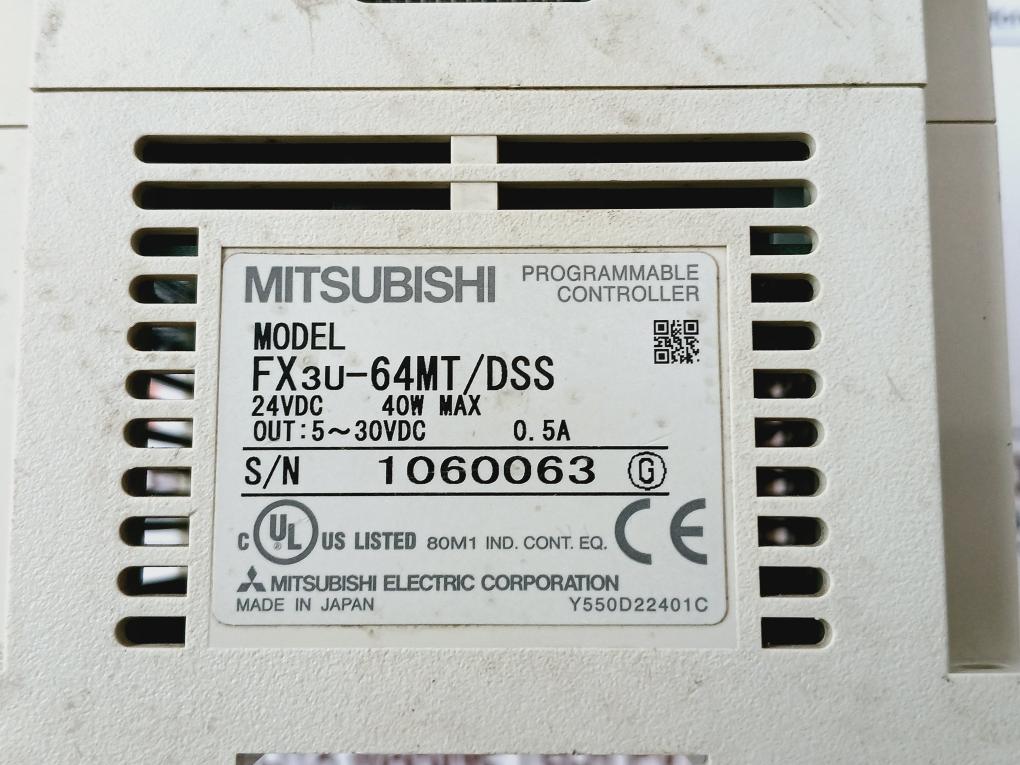 Mitsubishi Fx3U-64Mt/Dss Programmable Logic Controller Set Fxon-3A/Fx0N-3A 24Vdc