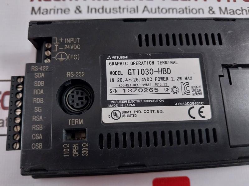 Mitsubishi Gt1030-hbd Got1000 Graphic Operation Terminal
