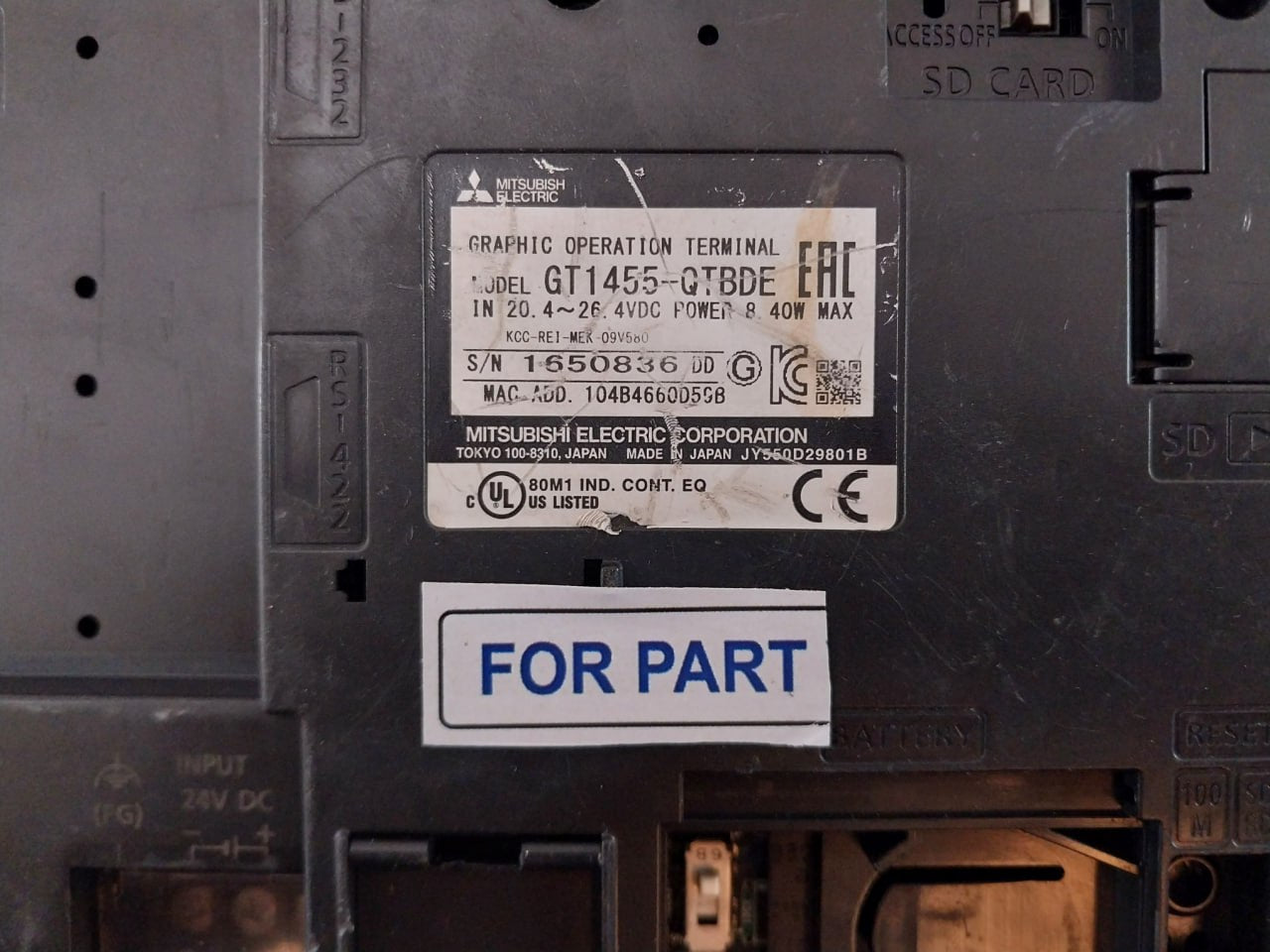 Mitsubishi Gt1455-qtbde Got1000 Graphic Operation Terminal 8.40W