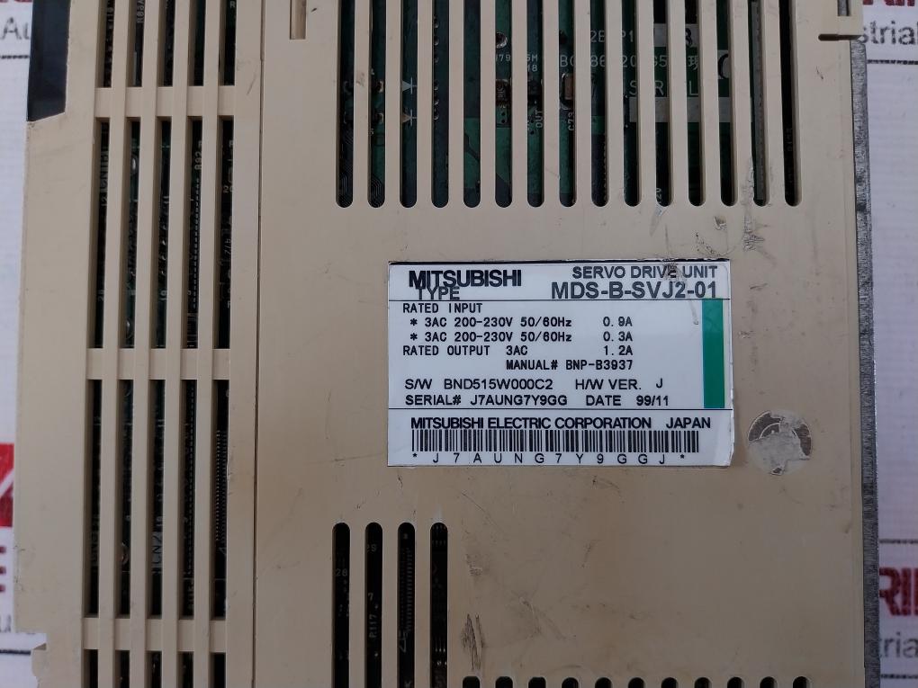 Mitsubishi Mds-b-svj2-01 Ac Amplifier Servo Drive Unit J7Aung7Y9Ggj