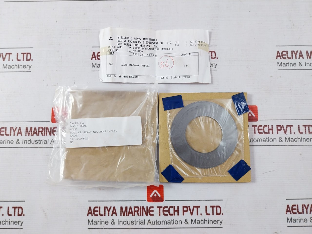 Mitsubishi Ms28-2 Gasket With Thin Metal Plate 10K-40A Vvf35E Zz=000000Bt