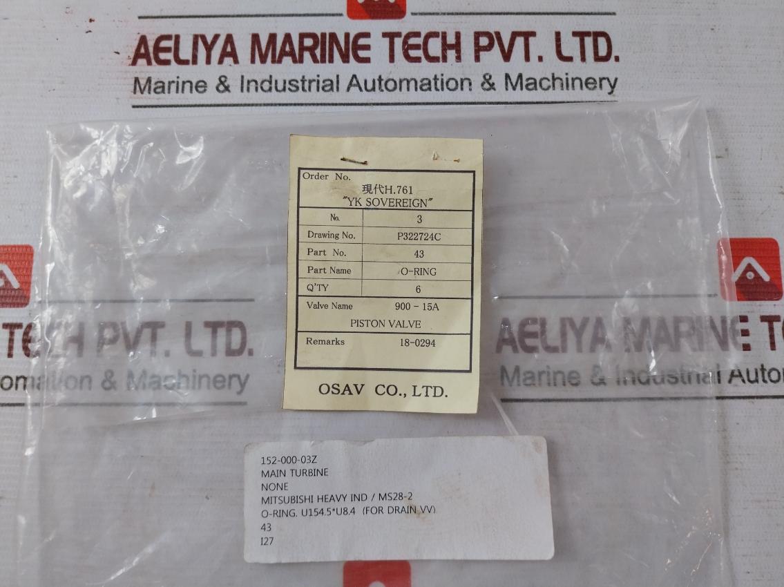 Mitsubishi Ms28-2 O-ring For Piston Valve N23-45K-1030-43
