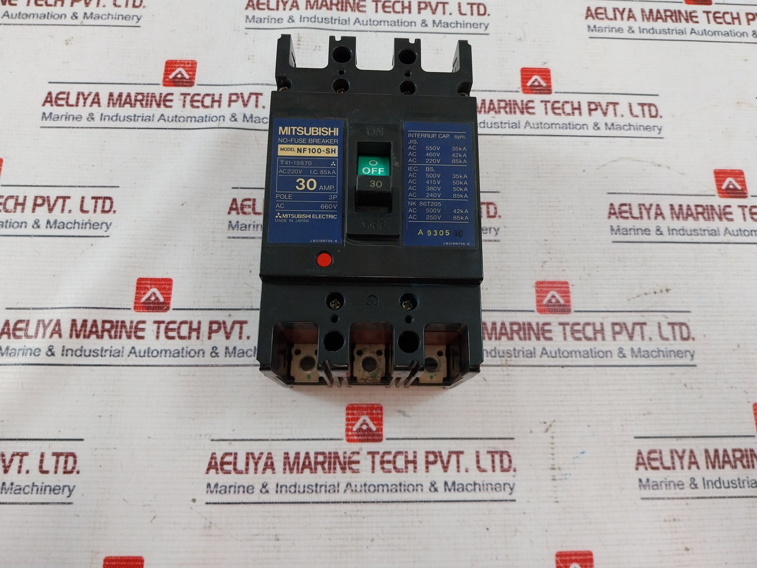 Mitsubishi Nf100-sh No-fuse Breaker 3 Pole, 30 Amp 660V Nk 86T205