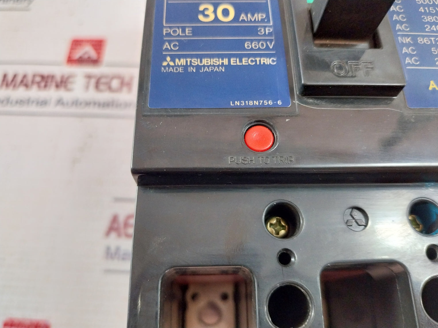 Mitsubishi Nf100-sh No-fuse Breaker 3 Pole, 30 Amp 660V Nk 86T205