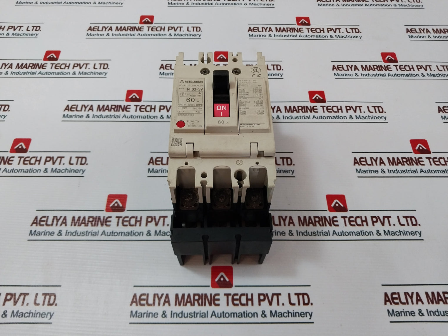 Mitsubishi Nf63-sv 3 Pole Circuit Breaker 60A Ac200V 14Ka